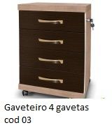 Gaveteiro 4 gavetas cod.002